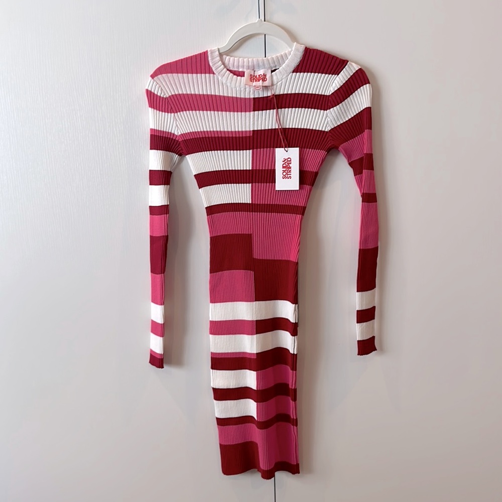 NWT SOLID AND STRIPED DRESS